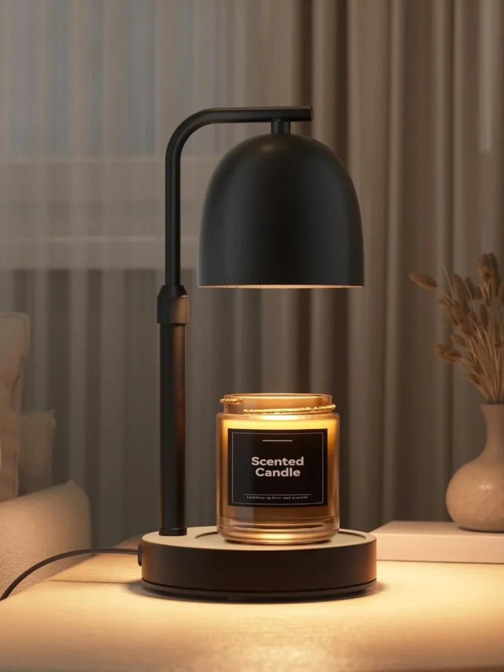 Dimmable Candle Warmer Lamp with Timer & Adjustable Height - Perfect for Home